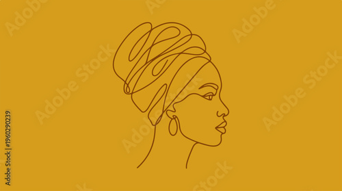 Woman Wearing Turban Headwrap.