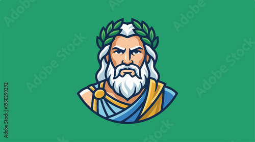 Zeus Greek God Illustration.