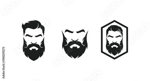Bearded Man Icons: Classic, Modern, and Geometric Styles