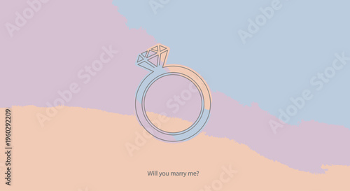 Diamond Engagement Ring Closeup View.