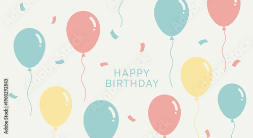 Colorful balloons for birthday celebration.