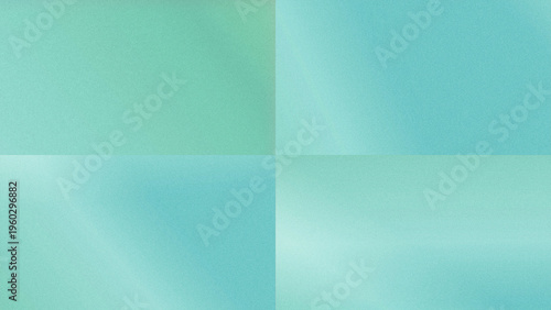 Tableau sur toile Four quadrants of soft teal gradients with gentle light transitions and fine texture, creating a fresh airy background ideal for wellness, travel, or lifestyle designs