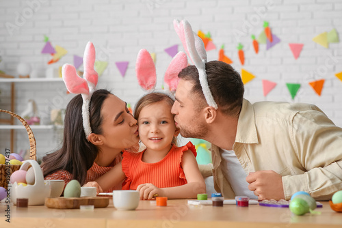 Happy family in bunny ears ...