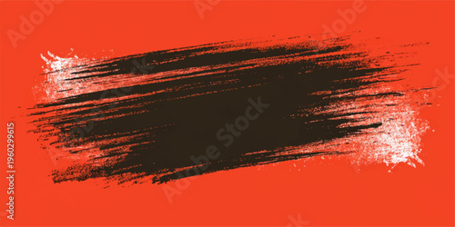 Abstract grunge background with blots featuring a dramatic sunset cloudscape in vibrant orange and red hues over a beautiful nature landscape at dusk