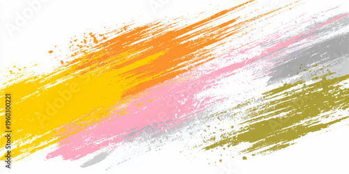 Artistic abstract grunge background featuring colorful watercolor paint splashes and ink strokes on a textured paper backdrop with empty space for text