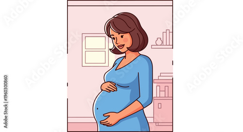 Joyful Expectant Mother Cherishing Her Growing Belly