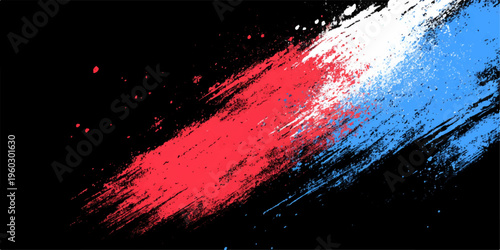 An abstract red grunge background design featuring a dark night sky texture with paint splatters and ink patterns resembling a cosmic nebula or fiery star explosion