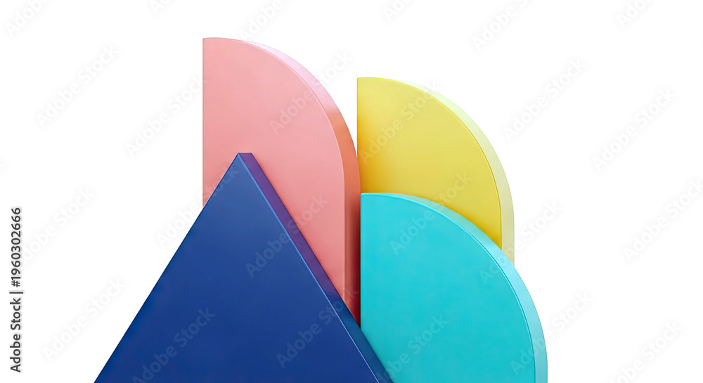 Obraz premium Abstract Geometric Sculpture with Colorful Shapes