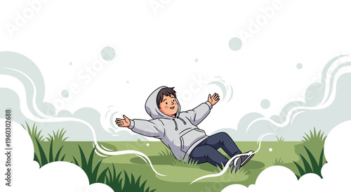 Joyful Young Person Embracing Nature With Open Arms Outdoors