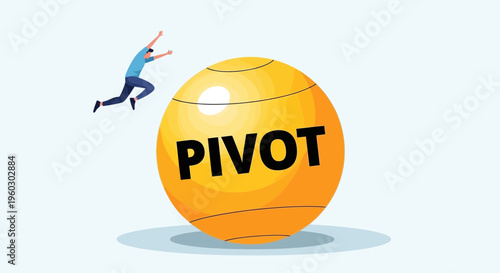 Leaping Into Change A Person Pivots With Momentum