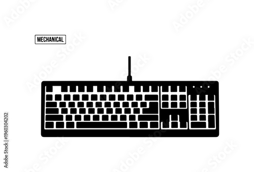 Minimalist Mechanical Keyboard Vector Illustration