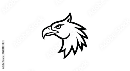 Griffin Head Silhouette Logo Design, Mythical Creature Emblem