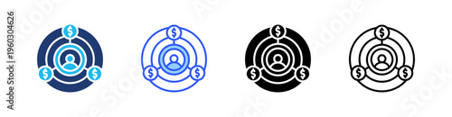 Portfolio Diversification Multi Style Icon Set Vector 