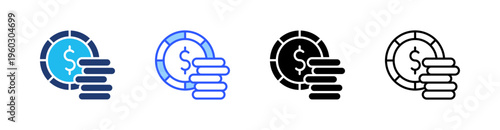 Blue Chip Multi Style Icon Set Vector 