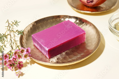 Plate with natural soap bar...