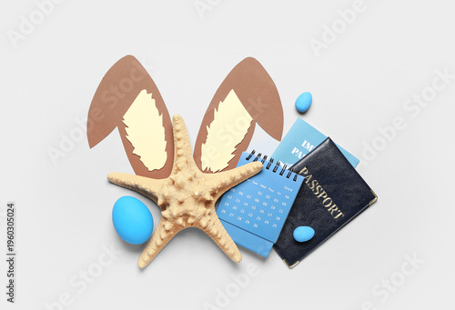 Starfish with paper bunny e...