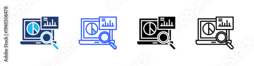 Audit Multi Style Icon Set Vector 