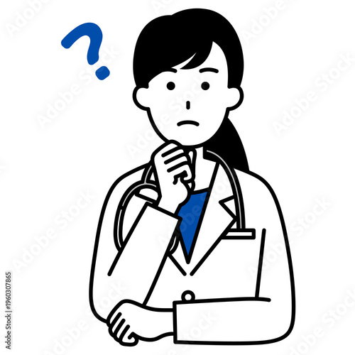 考える医師の女性