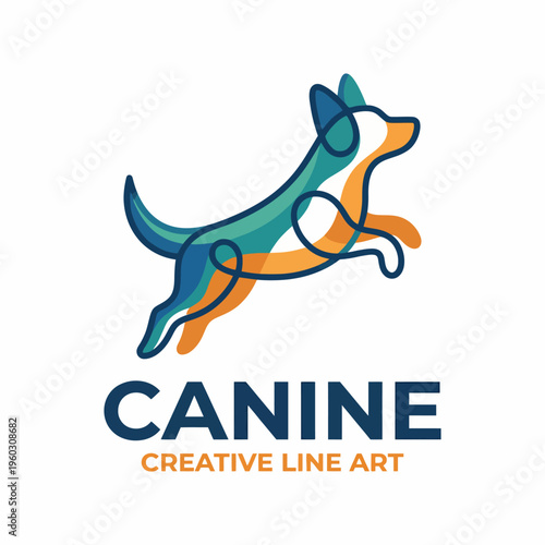 A striking line art illustration of a dog captures the essence of playfulness and creativity, reflecting the joy pets bring to human lives in modern artistic style.