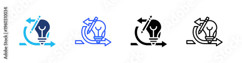 Design Sprint Multi Style Icon Set Vector 