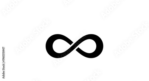 Black infinity symbol on a white background