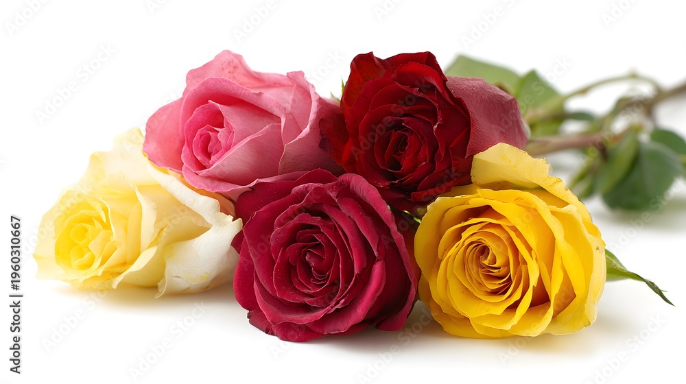 Fototapeta premium A Beautiful Assortment of Fresh Roses in Vibrant Colors.