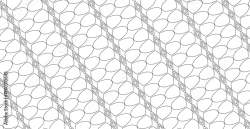 Minimalist Geometric Flower Petal Pattern - Digital Vector Asset for Textile Design