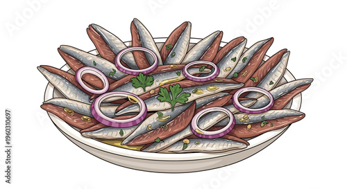 Fresh Sardines with Red Onion and Parsley Appetizer