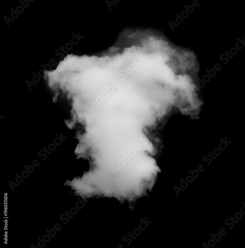 White clouds against a black background.
