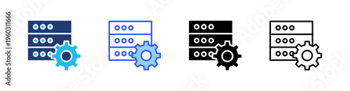 Data Multi Style Icon Set Vector 