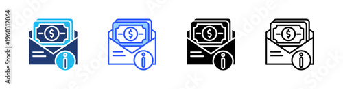 Salary Information Multi Style Icon Set Vector 