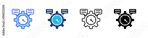 Development Multi Style Icon Set Vector 