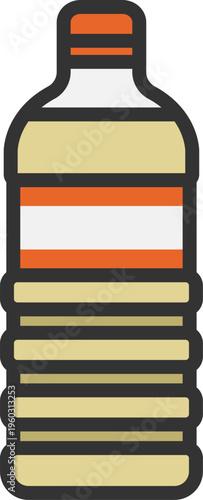 本みりんボトルのアイコン（線画カラー）のイラスト