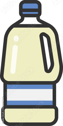 料理油のボトルのアイコン（線画カラー）のイラスト
