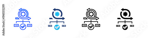 Iteration Multi Style Icon Set Vector 