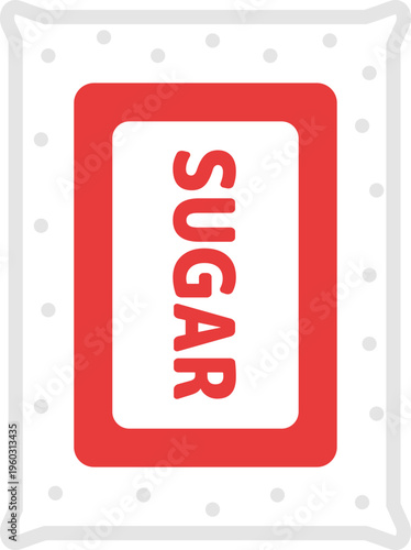 パック入った、砂糖のアイコンのイラスト