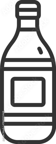 調味料の瓶のアイコン（線画）のイラスト