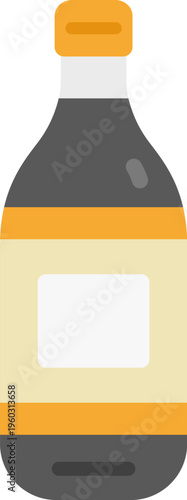 ポン酢が入った、瓶のアイコンのイラスト