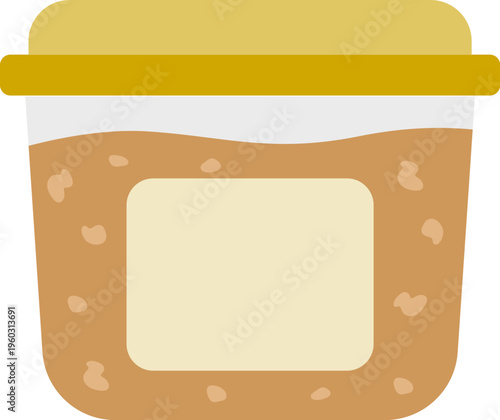 パックに入った、味噌のアイコンのイラスト