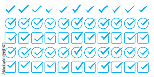 Check tick mark icon set. Cross box check mark checkbox list vector draw hand drawn sketch doodle brush marker checklist symbol wrong right circle. Vector Illustration. Red, Green, Black color EPS 10