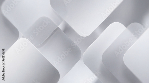 Φωτογραφία Dynamic abstract photograph of multiple white overlapping rounded square shapes creating an intricate three-dimensional