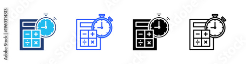 Estimation Multi Style Icon Set Vector 
