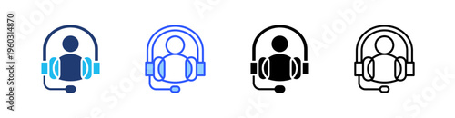 Customer Service Multi Style Icon Set Vector 