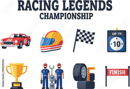 Racing Legends Championship Cars, Helmets, Trophies, and Race Day Essentials