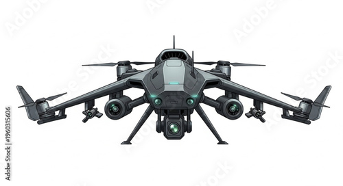Advanced military drone showcasing cutting-edge technology and aerial capabilities in flight.