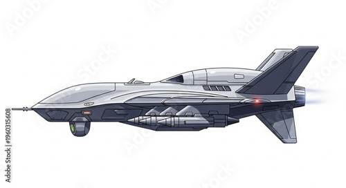 Futuristic aircraft design showcasing advanced technology and sleek aerodynamic features in flight.