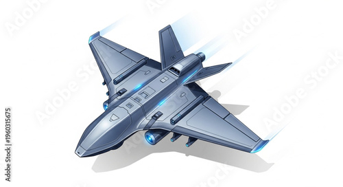 Futuristic aircraft design with advanced technology and sleek aerodynamic features, ready for flight.