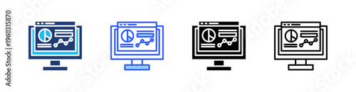 Dashboard Reporting Multi Style Icon Set Vector 
