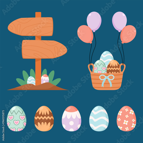 Easter Egg Cute Clipart Collection