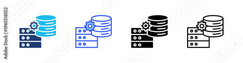 Databases Multi Style Icon Set Vector 
